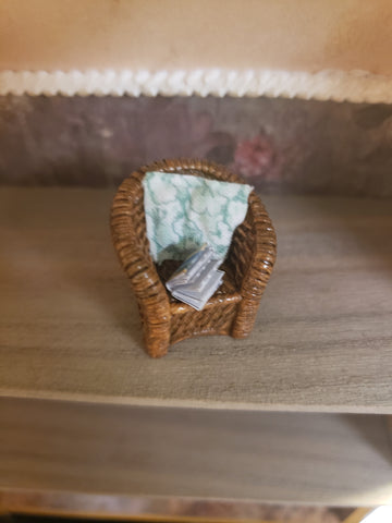 Wicker Chair Green Pillow 1:48