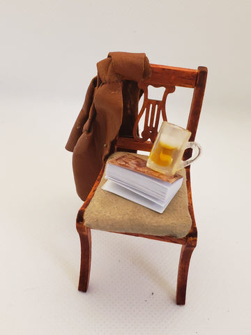 Beige Chair with Leather Vest 1:12