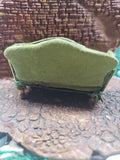 Well Loved Green Leather Couch 1:48