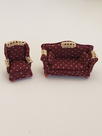 Country Polkadot Couch & Chair 1:48